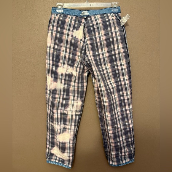 L.L. Bean Original Fit Blue Flannel Lined Jeans w/ White Cloud Design Size 10P - Picture 13 of 16